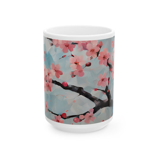 Boho Wildflowers Cottagecore 15-oz Coffee Mug Pressed Flowers Asian Floral Nature Mug Wildflower Tea Cup Flower Garden Lover Gift for Her