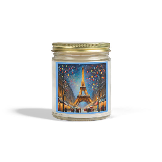 Joyeux Noel in Paris Christmas Scented Candles Holiday Winter Candle Gift Mason Jar Candle Coconut Apricot Wax (4oz, 9oz)