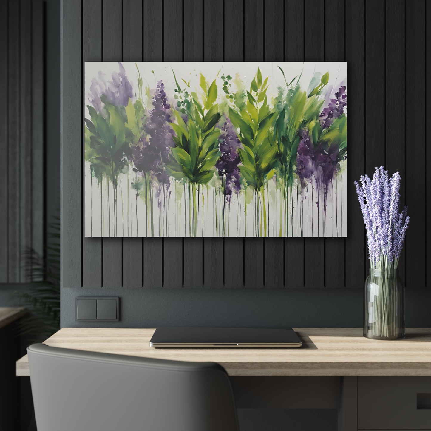 Large Floral Design Acrylic Print with French Cleat Nature Lover Wall Art Flower Lover Gift Outdoors Artwork Modern Garden Home Decor