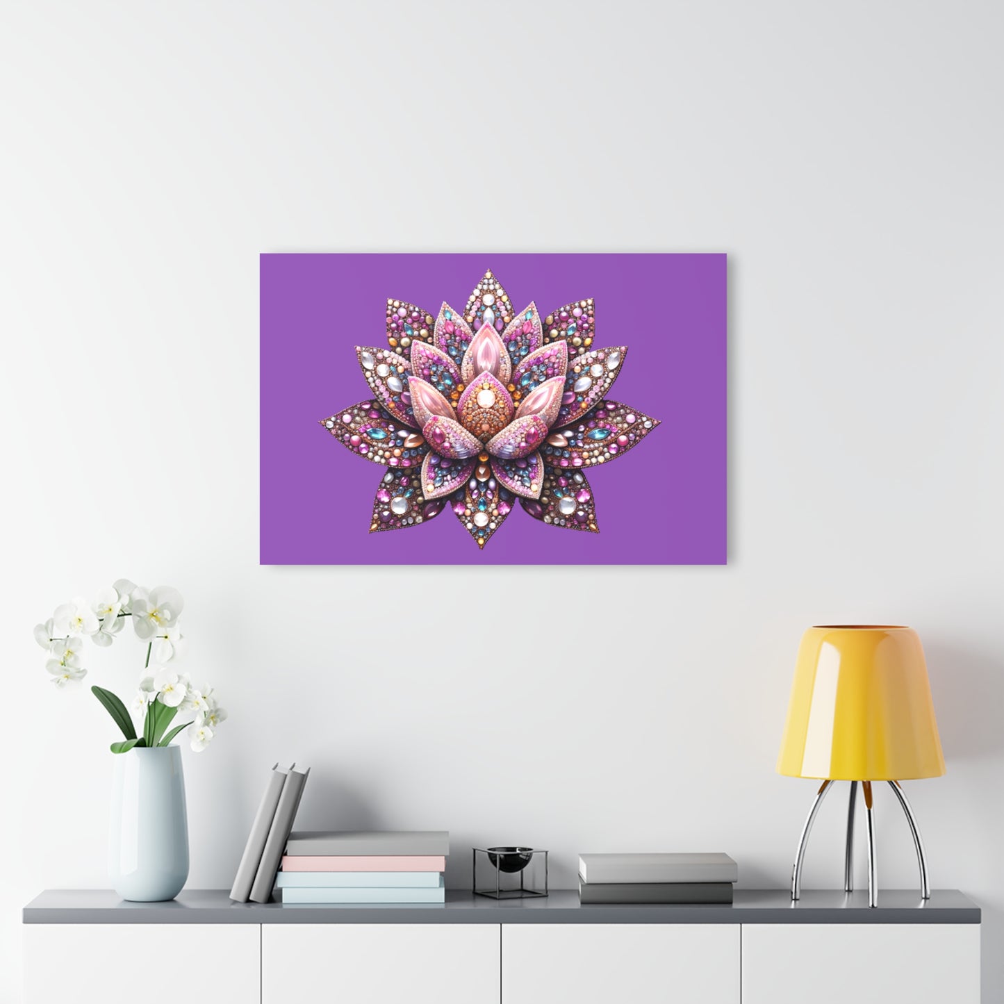 Large Lotus Blossom Floral Design Acrylic Print with French Cleat Nature Lover Wall Art Flower Lover Gift Artwork Modern Garden Home Decor