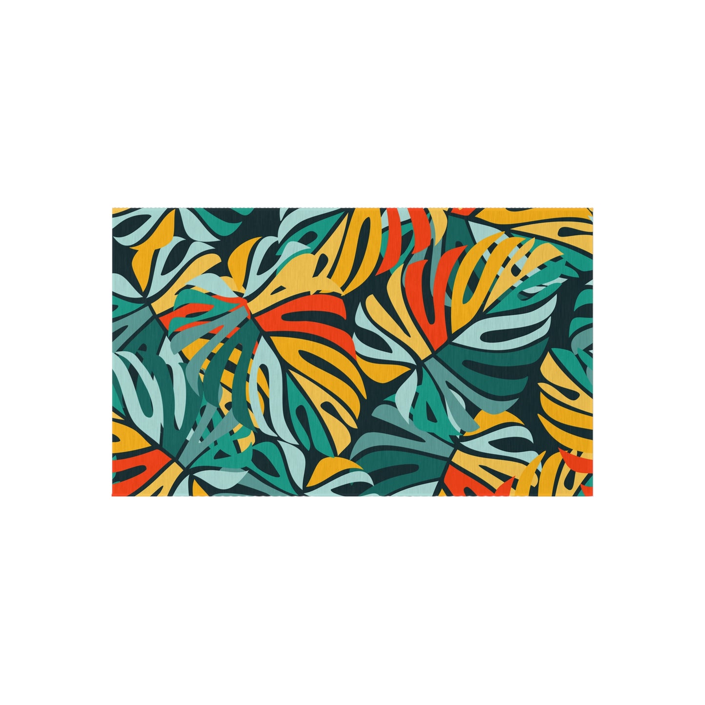 Tropical Chenille Outdoor Rug with No-Skid Backing Cozy Outdoor Carpet Patio Decor Hawaiian Floral Beachy Gazebo Rug Pool Area Decor