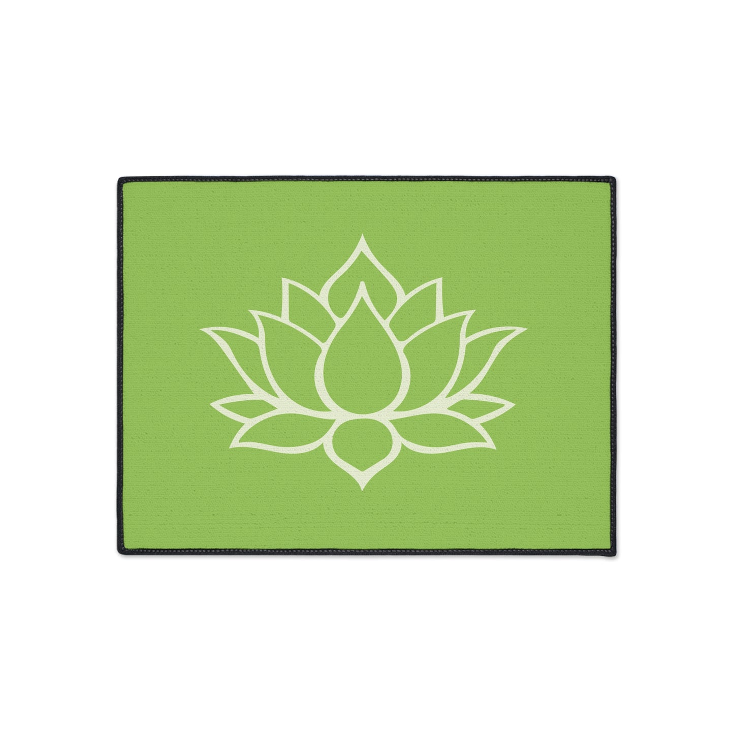 Decorative Heavy Duty Non-Slip Floor Mat Stylish Design Perfect for Entryway Kitchen Décor Green Lotus Blossom Floral Design Rug Bath Mat