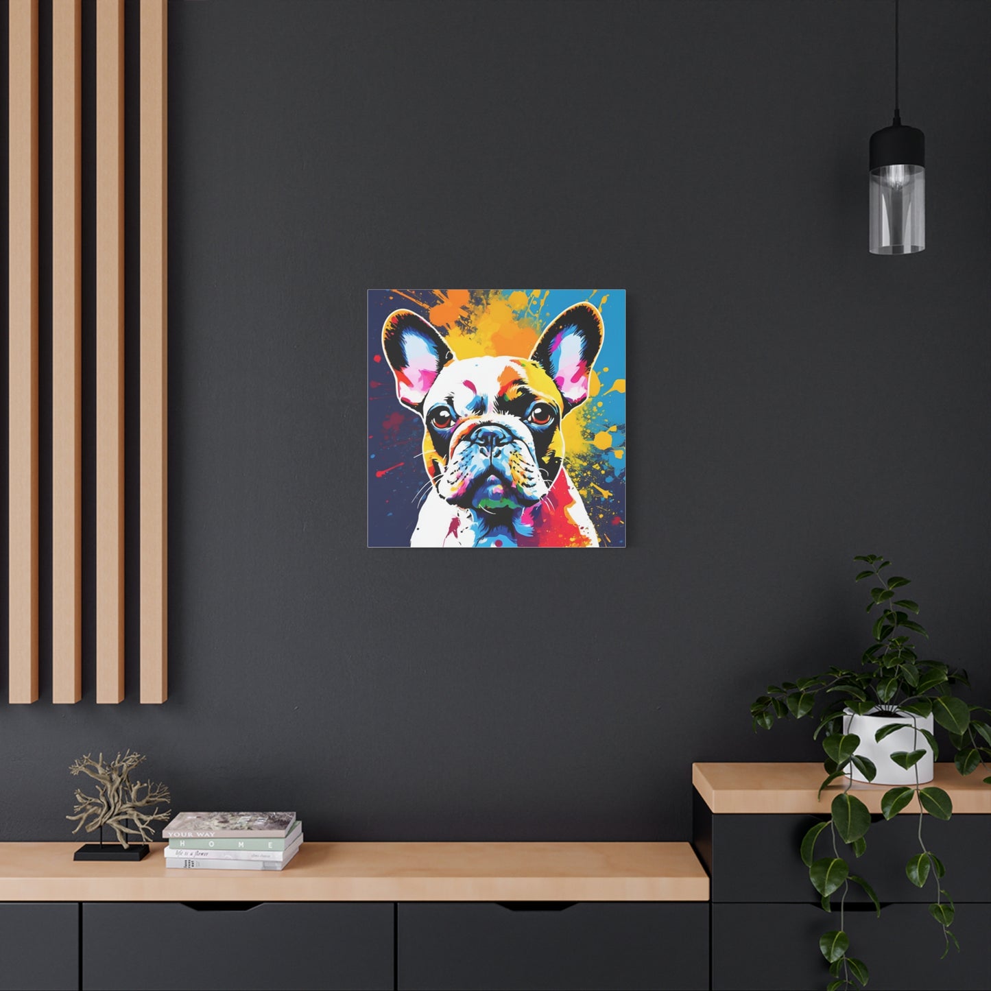 Frenchie Print Wall Art | Matte Canvas, Stretched, 1.25" | Dog Lover | Bulldog | Pet Parent | Modern Art |