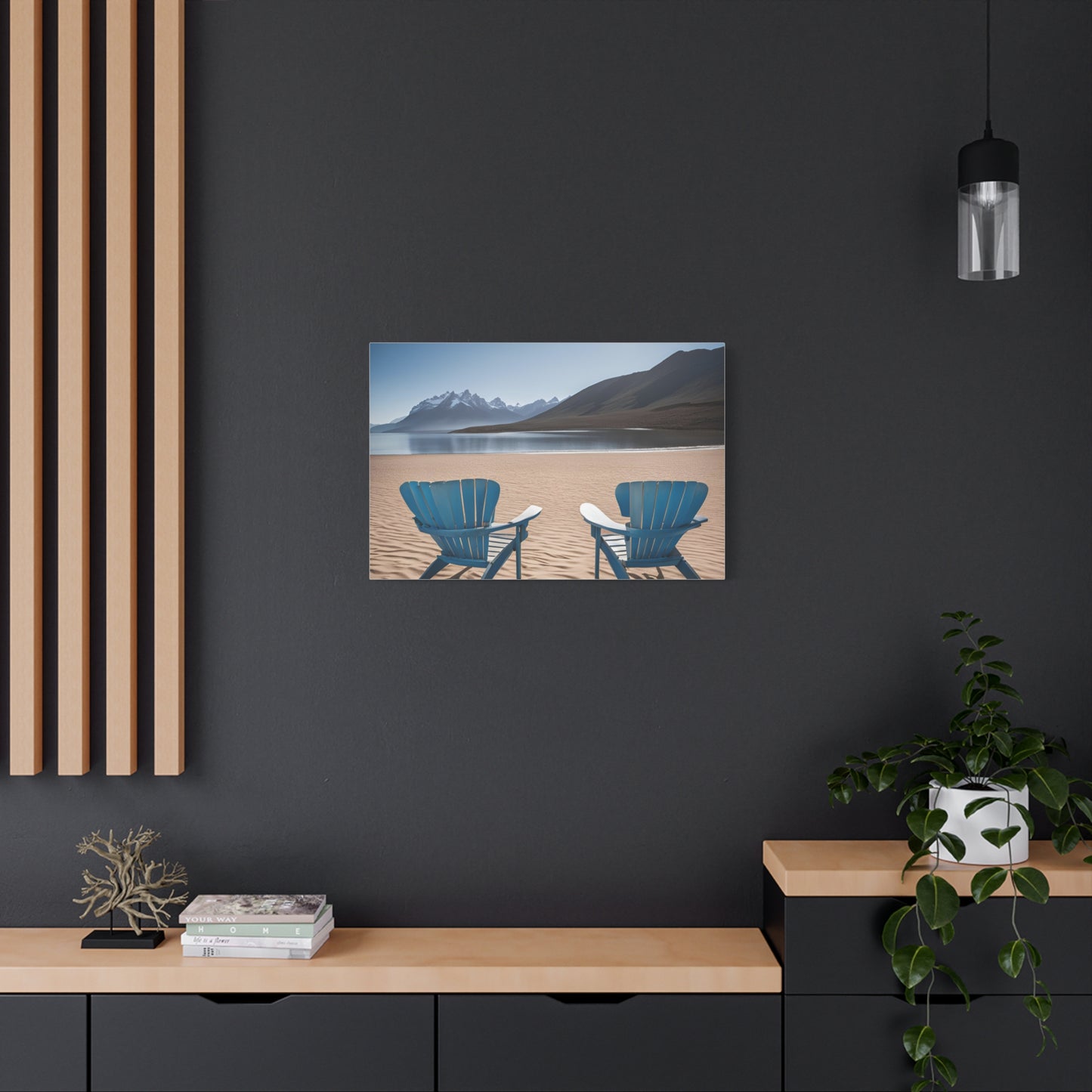 Beach and Mountains Print Wall Art | Matte Canvas, Stretched, 1.25" | Ocean | Nature | Tranquill |