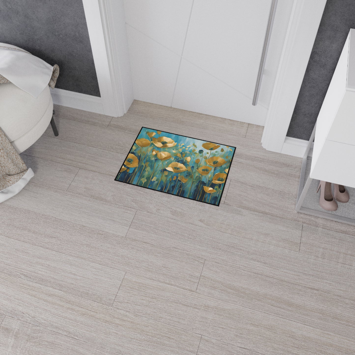 Decorative Heavy Duty Non-Slip Floor Mat Stylish Design Perfect for Entryway Kitchen Décor Garage Rug Coffee Bar Bathroom Floor Door Mat