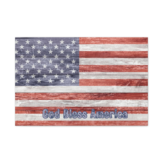 American Flag Print Wall Art | Matte Canvas, Stretched, 1.25" | God Bless America | Patriotic | USA | Cottage Core |