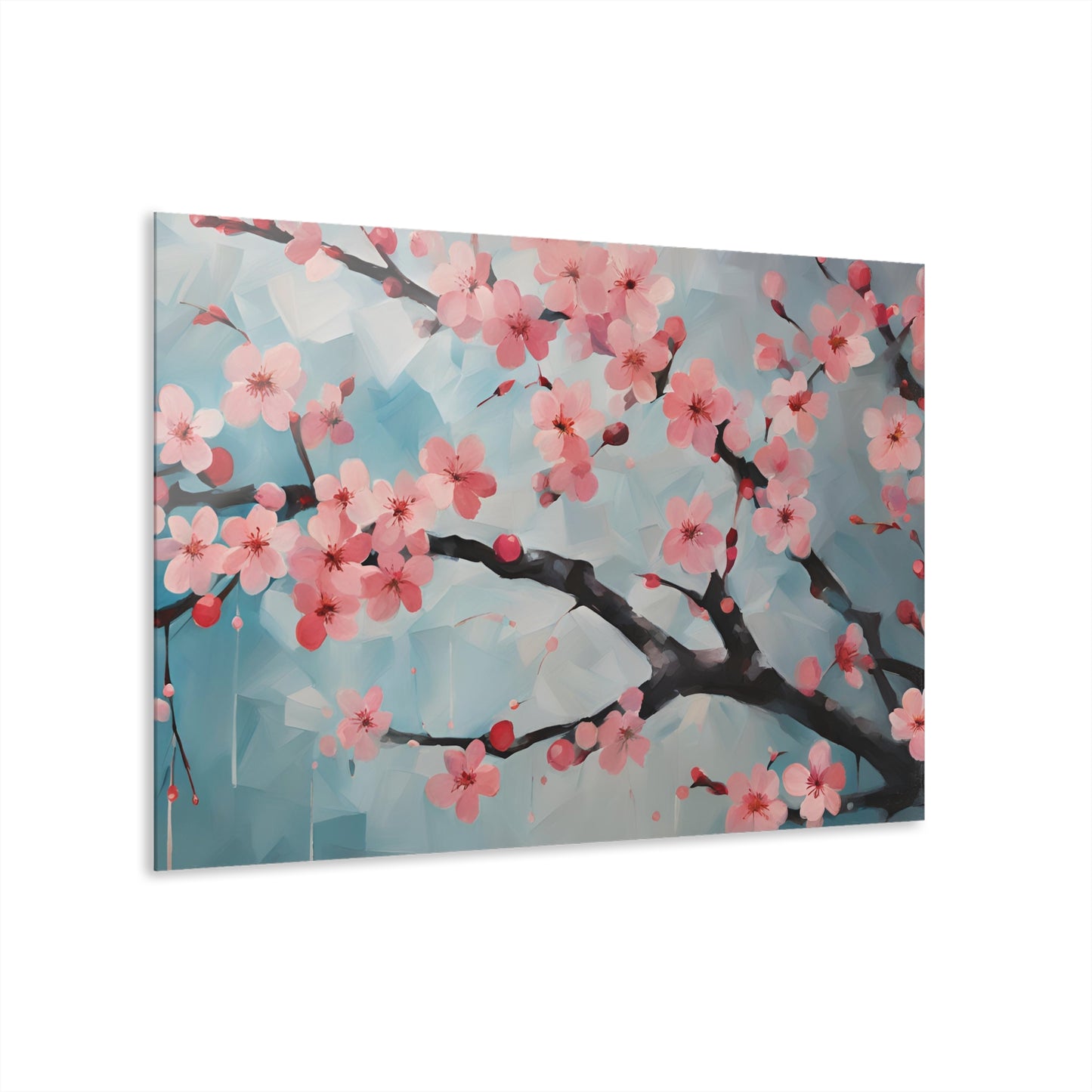 Large Floral Design Acrylic Print with French Cleat Nature Lover Wall Art Flower Lover Gift Artwork Modern Plum Cherry Blossom Home Decor