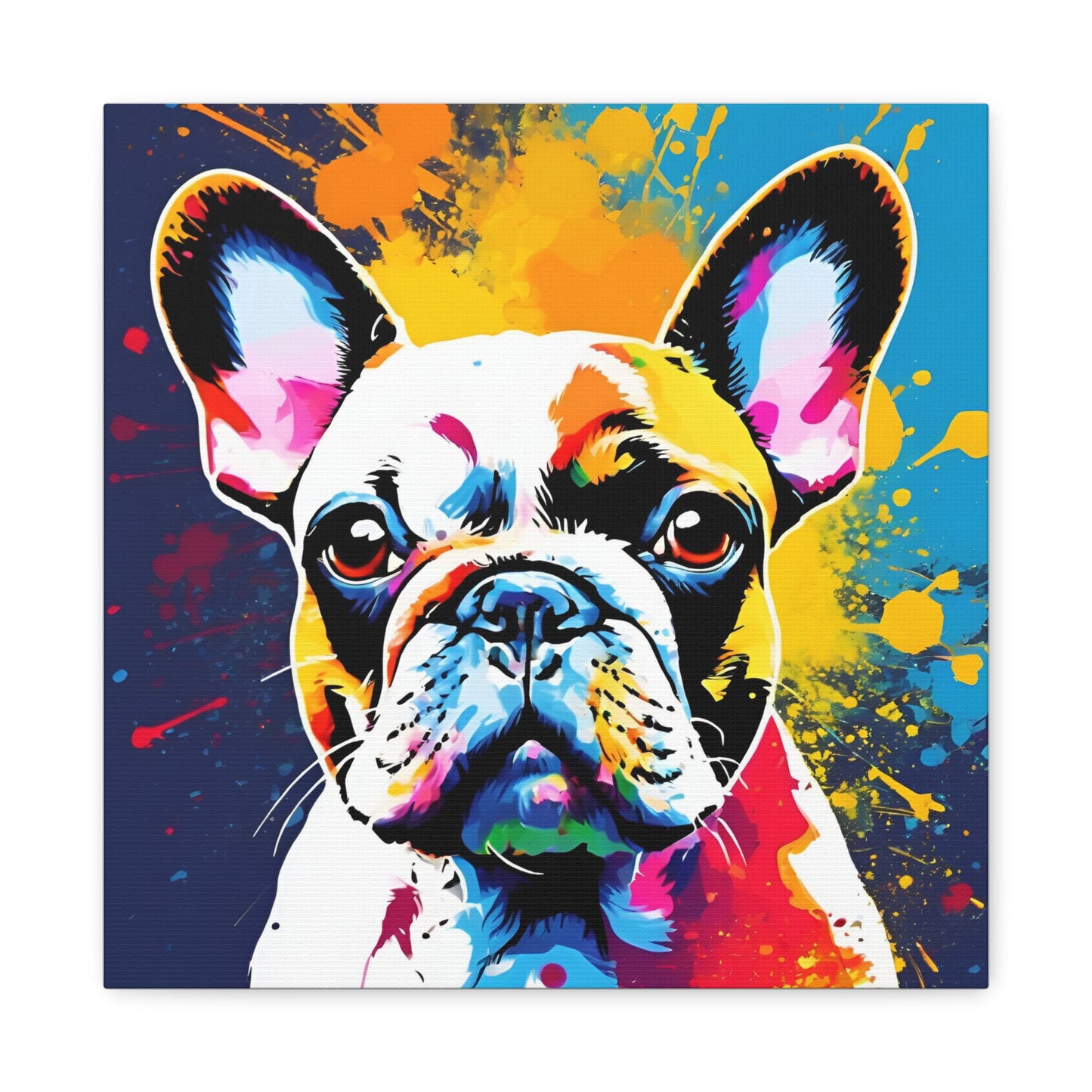 Frenchie Print Wall Art | Matte Canvas, Stretched, 1.25" | Dog Lover | Bulldog | Pet Parent | Modern Art |