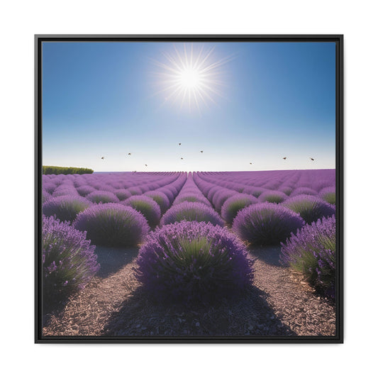 Lavender Flower Fields Unique Framed Canvas Wall Art Flower Lover Gift Wildflower Artwork Nature Lover Lanscape Gift 3 frame colors