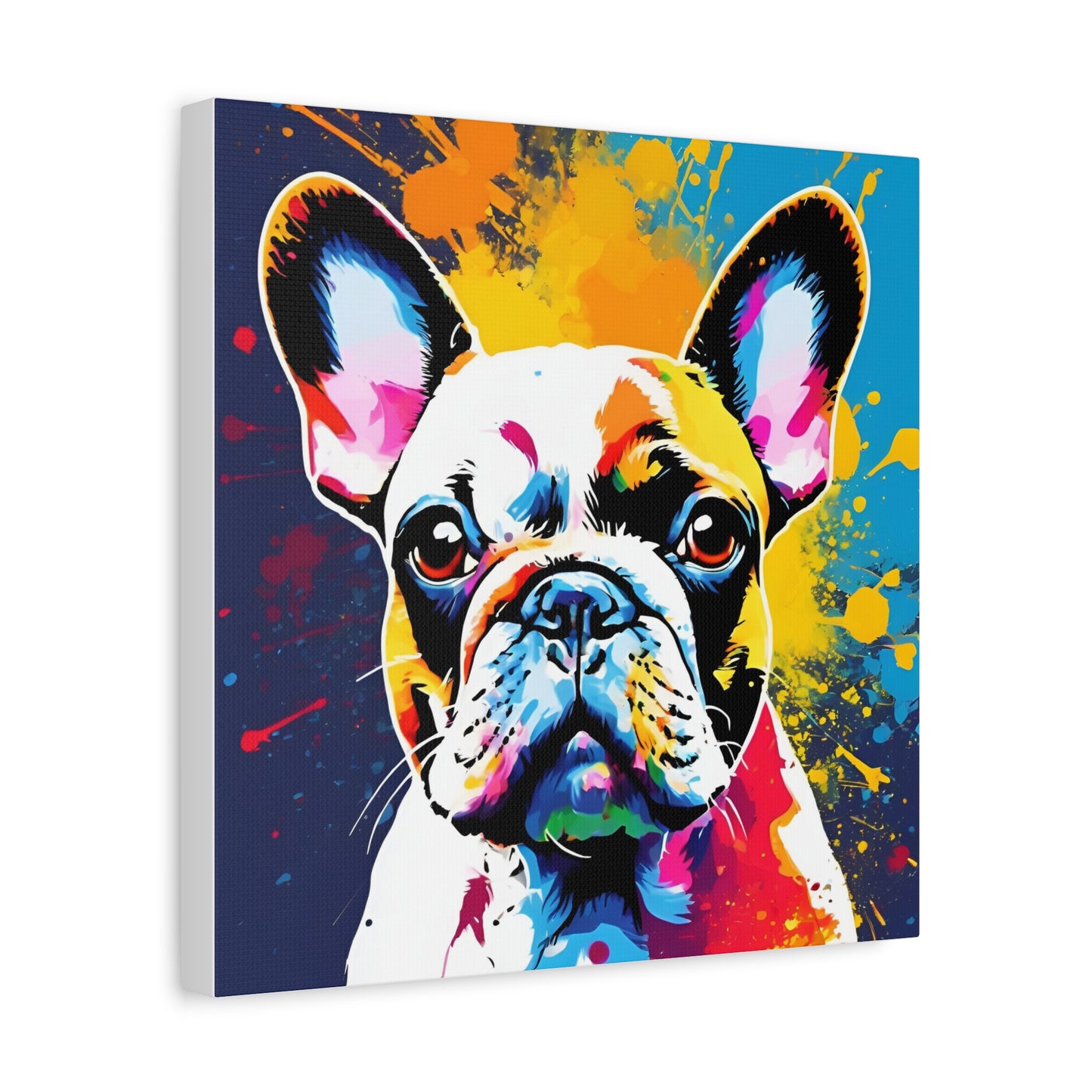 Frenchie Print Wall Art | Matte Canvas, Stretched, 1.25" | Dog Lover | Bulldog | Pet Parent | Modern Art |