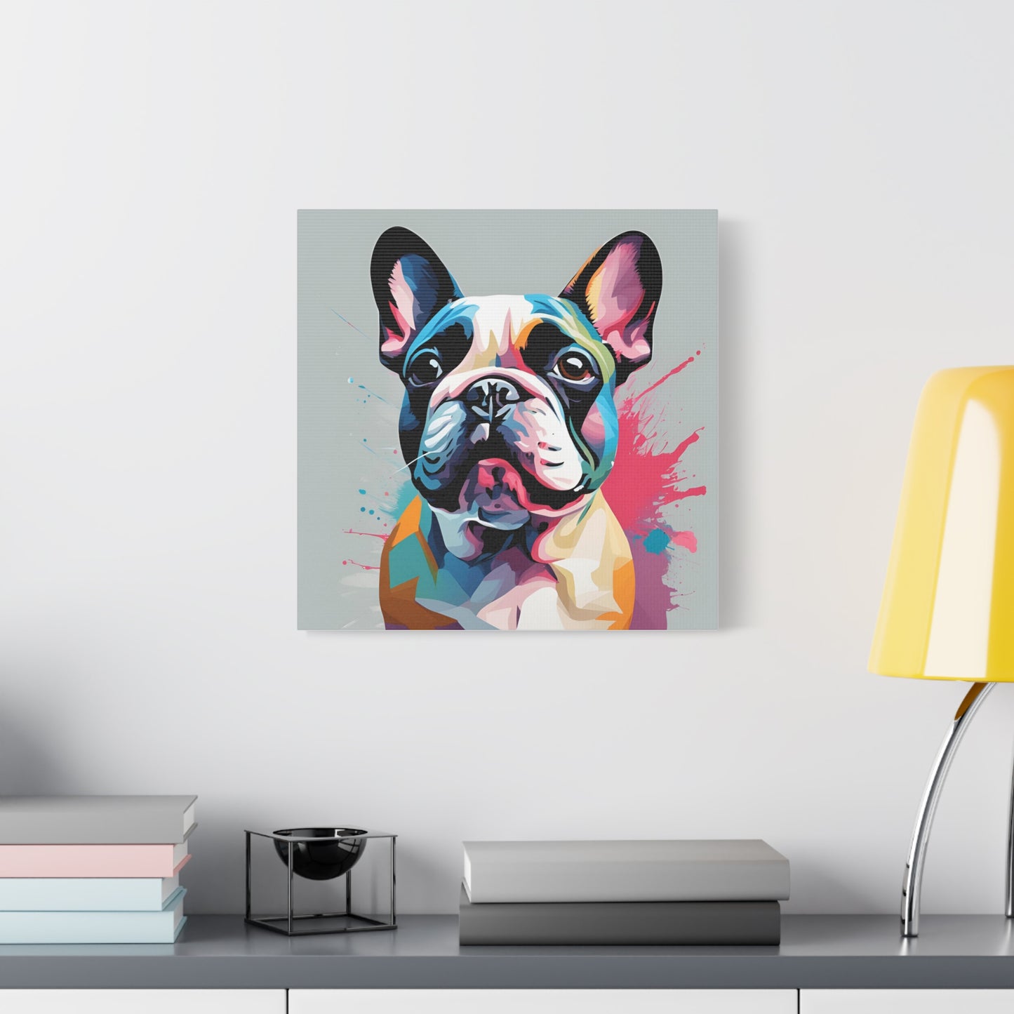 Frenchie Print Wall Art | Matte Canvas, Stretched, 1.25" | Dog Lover | Bulldog | Pet Parent | Modern Art |