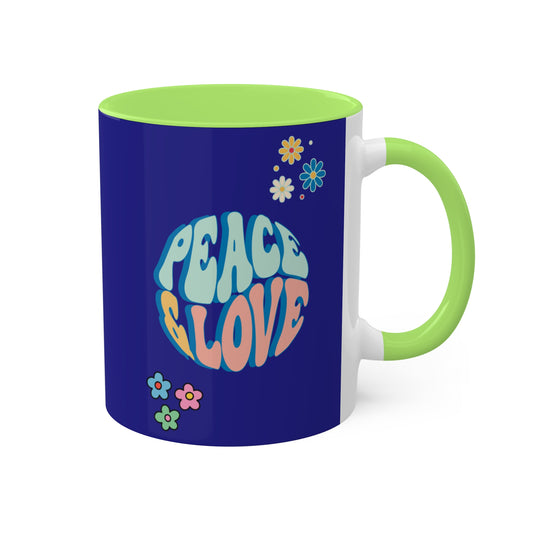 Peace and Love Mug | World Peace | Love and Friendship | Peaceful | Harmony | Retro |