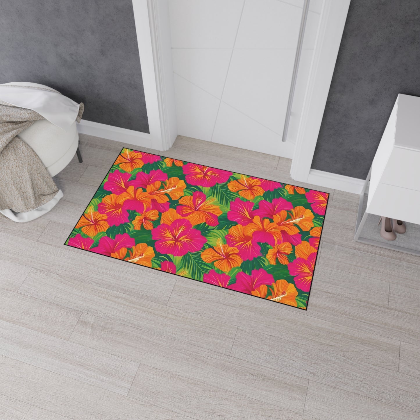 Decorative Heavy Duty Non-Slip Floor Mat Stylish Design Perfect for Entryway Kitchen Décor Beachy Hawaiian Rug Tropical Bathroom Floor