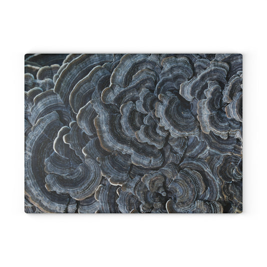 Kitchen Decor Glass Cutting Board Serving Tray with Mushroom Design Cutting Board Gift for Home Cook Charcuterie Board