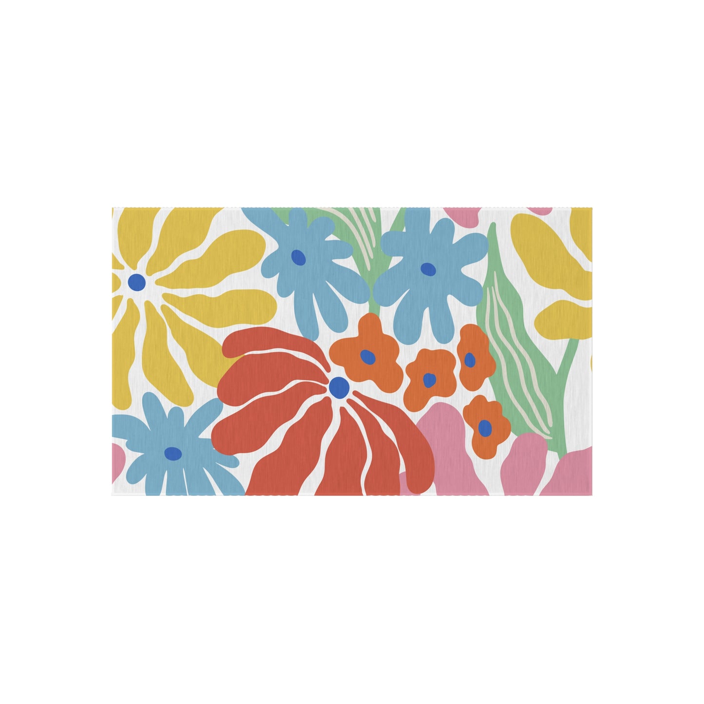 Modern Floral Chenille Outdoor Rug with No-Skid Backing Cozy Outdoor Carpet Patio Decor Gazebo Rug Pool Area Decor Outdoor Kitchen Carpet