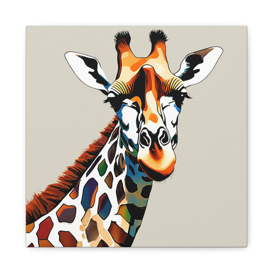 Giraffe Print Wall Art | Matte Canvas, Stretched, 1.25" | Modern Art | Animal Lover |