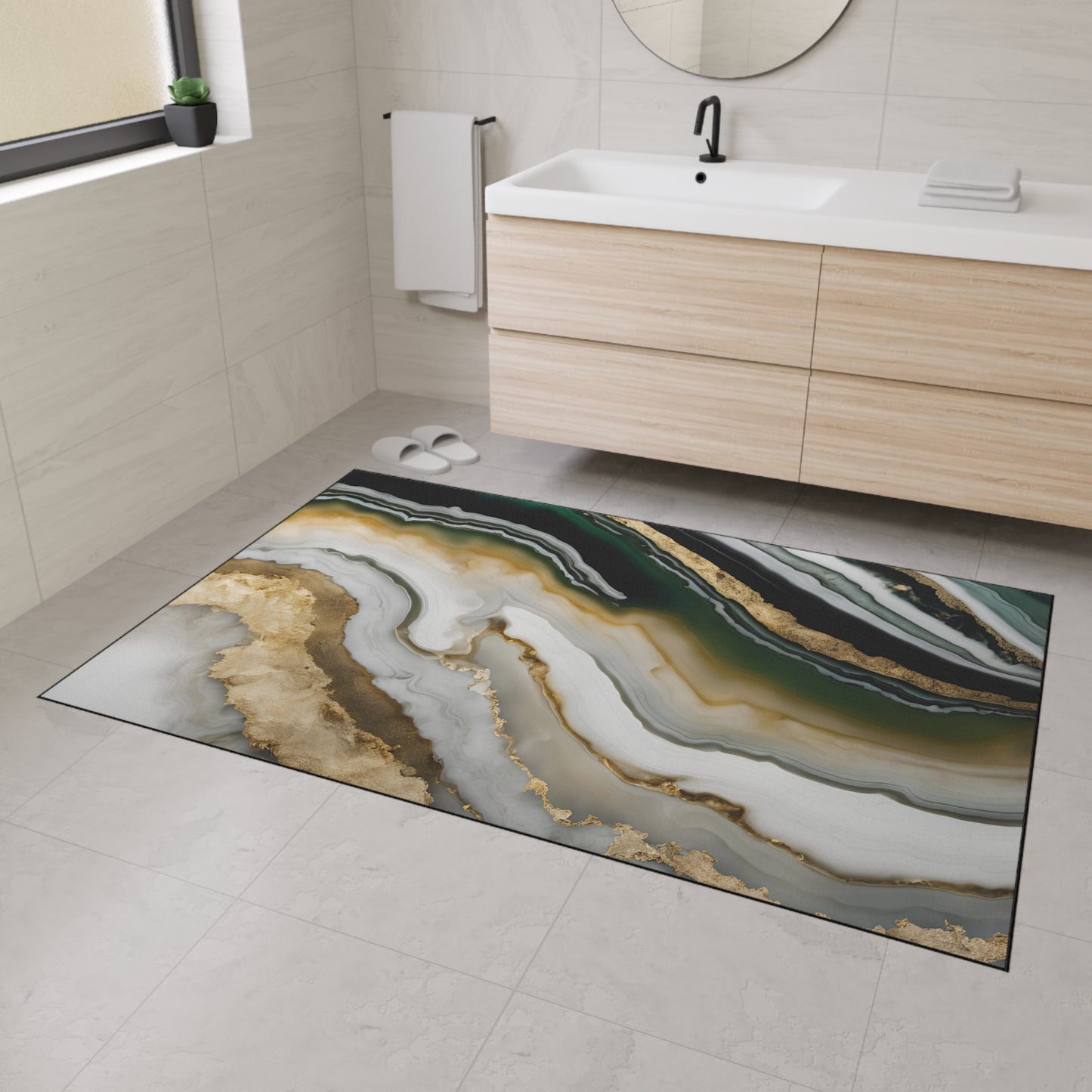 Decorative Heavy Duty Non-Slip Floor Mat Stylish Design Perfect for Entryway Kitchen Décor Garage Rug Coffee Bar Bathroom Floor Door Mat