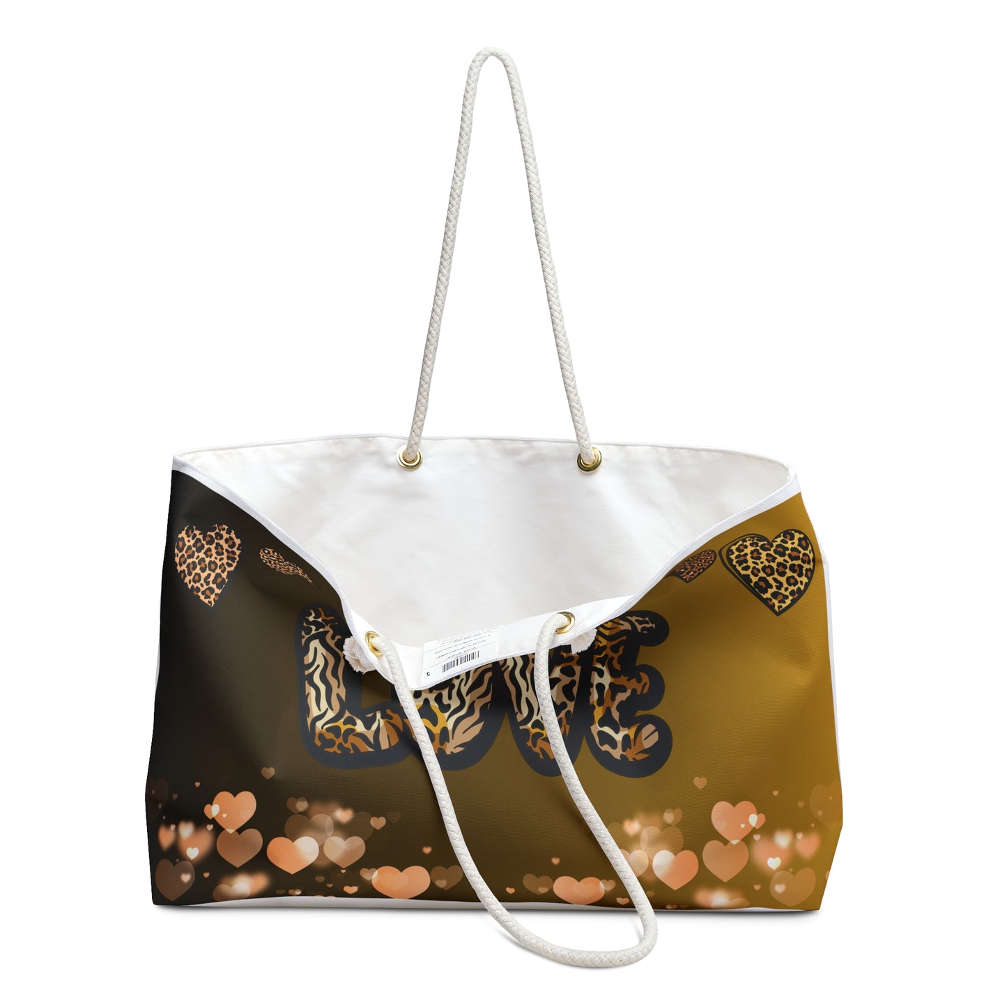 Leopard Print Love Weekender Tote Bag | Beach Bag | Tote Bag | Shopping Bag | Animal Lover |