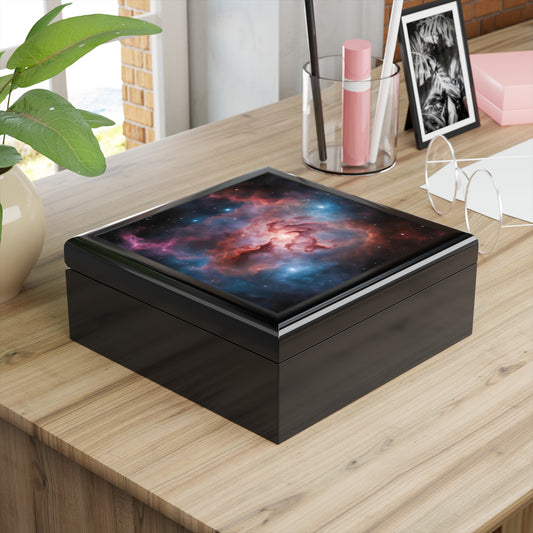 Unique Celestial Art Print Cosmic Galaxy Design Jewelry Box Trinket Box Bedroom Dresser Decor Vanity Gift Box - 3 colors to choose from