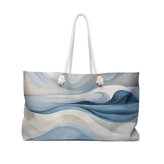 Modern Art Style Ocean Waves Weekender Tote Bag Beachy Theme Large Grocery Shopping Bag Cottage Core Gift Bag Boho Bag Tote Bag Mom Gift