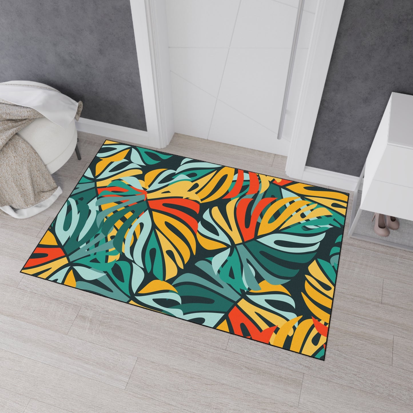 Decorative Heavy Duty Non-Slip Floor Mat Stylish Design Perfect for Entryway Kitchen Décor Beachy Hawaiian Rug Tropical Bathroom Floor