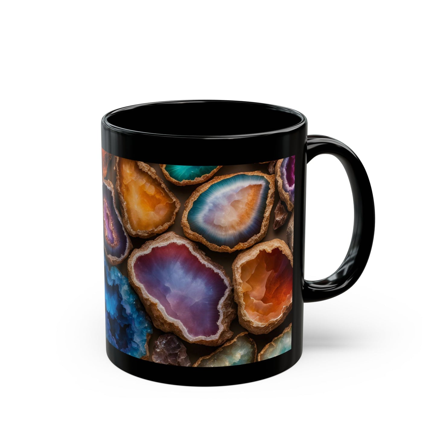 Multi-Color Amethyst Crystal Geode Design Coffee Tea Hot Chocolate Mug Boho Gift for Her Nature Lover Gift Rainbow Geology Rock Lover Gift