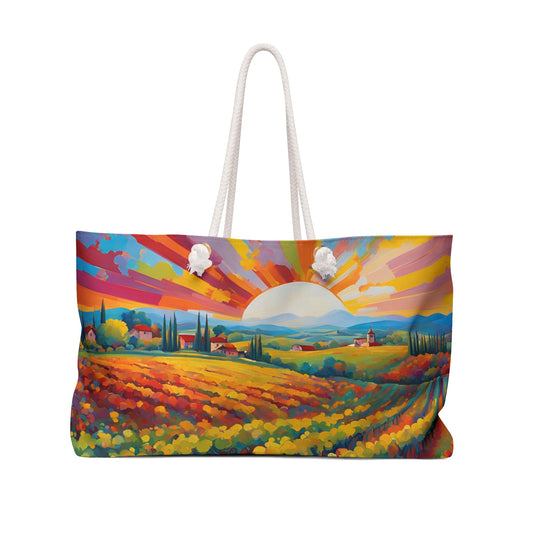 Modern Floral Design Field of Flowers Weekender Tote Floral Grocery Wildflower Shopping Bag Cottage Core Gift Boho Bag Poppy Tote Mom Gift