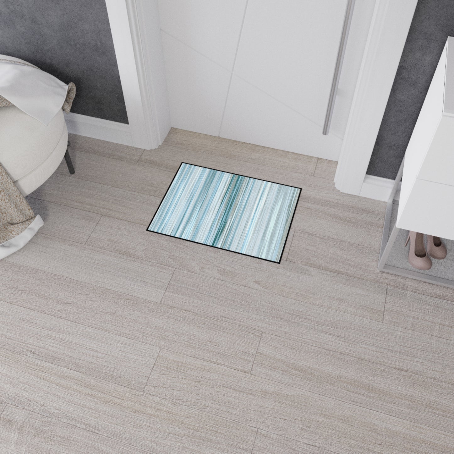 Decorative Heavy Duty Non-Slip Floor Mat Stylish Design Perfect for Entryway Kitchen Décor Beachy Rug Striped Bathroom Floor Door Mat