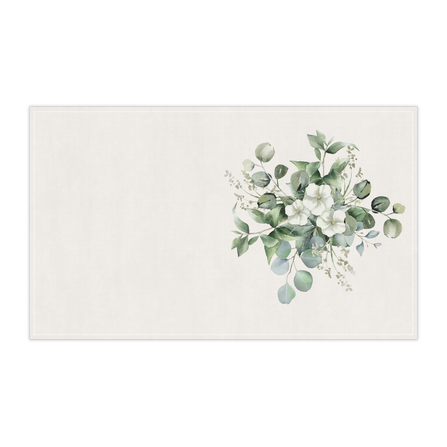 Eucalyptus Floral Pastel Kitchen Tea Towel Durable Hand Towel Gift for Flower Lover Whimsical Home Decor Decorative Kitchen Cotton Twill