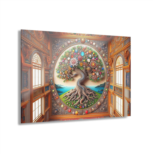 Large Tree of Life Acrylic Print with French Cleat Tree Lover Wall Art Gardener Gift Plant Lover Artwork Modern Home Decor