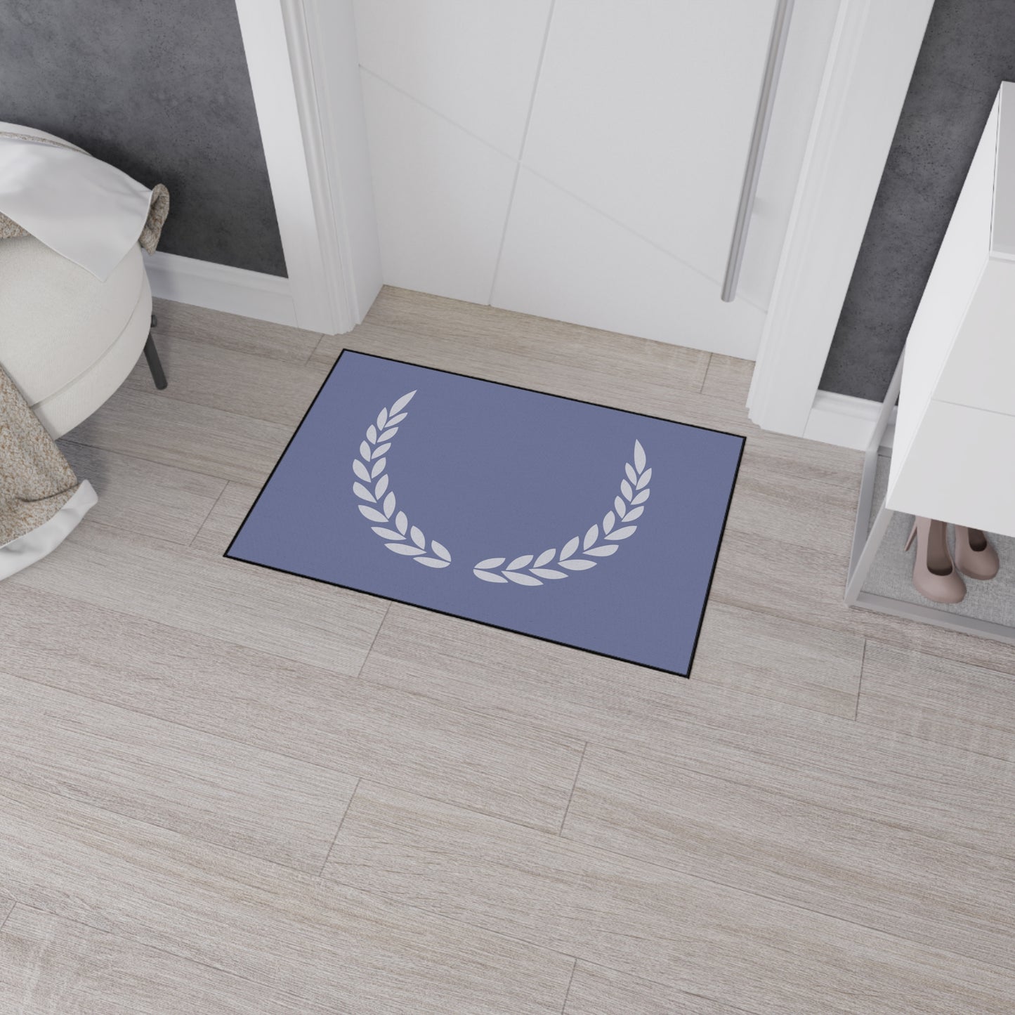 Decorative Heavy Duty Non-Slip Floor Mat Stylish Design Perfect for Entryway Kitchen Décor Grey Leaf Floral Design Rug Bathroom Mat