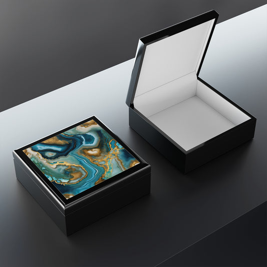 Unique Art Print Design Jewelry Box Trinket Box Bedroom Dresser Decor Vanity Gift Box - 3 colors to choose from
