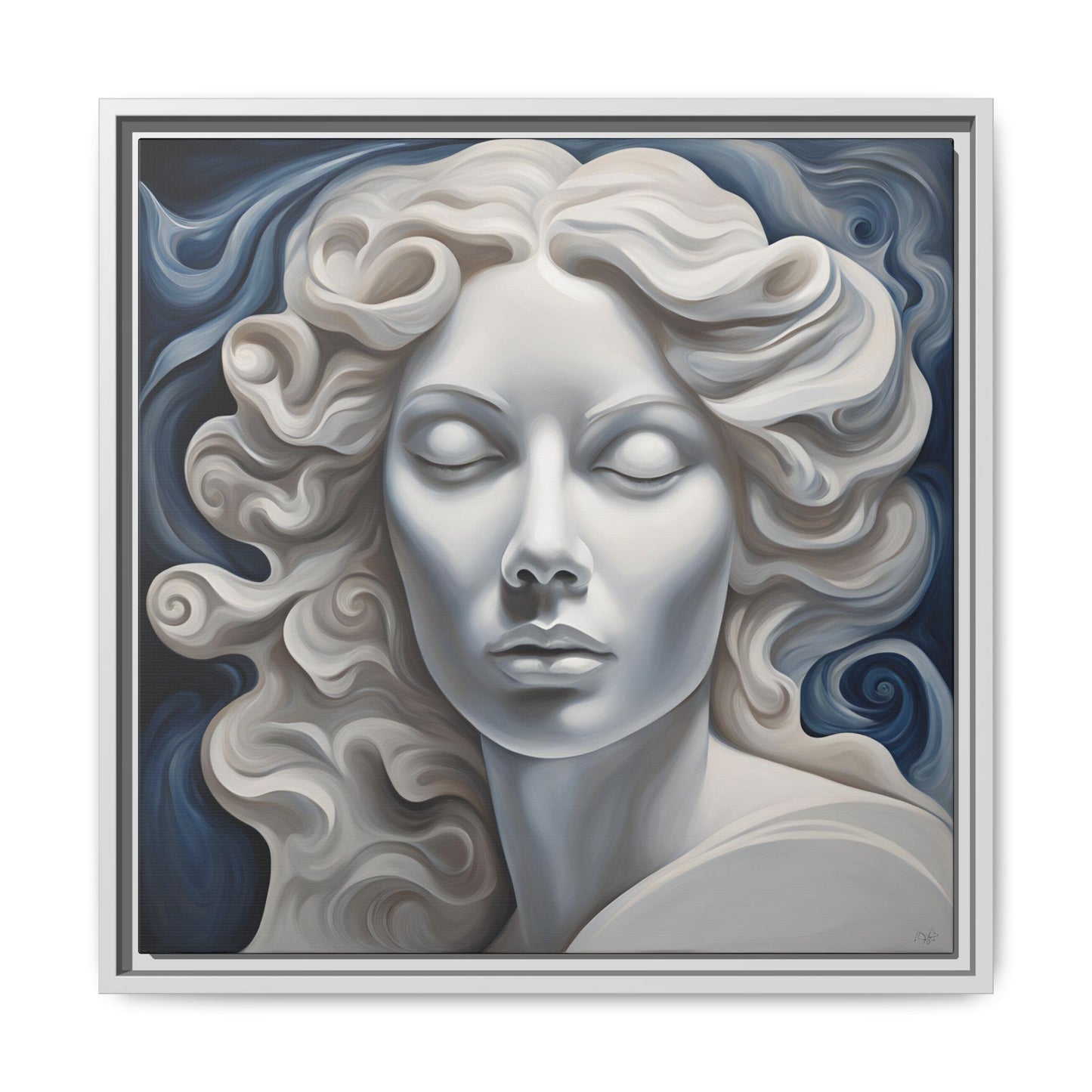 Modern Abstract Woman's Face Design Unique Framed Print Canvas Wall Decor Gift 3 frame colors to chose from