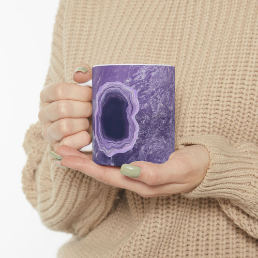 Purple Amethyst Design Coffee Tea Mug Cottage Core Boho Gift for Her Pastel Floral Nature Lover Gift