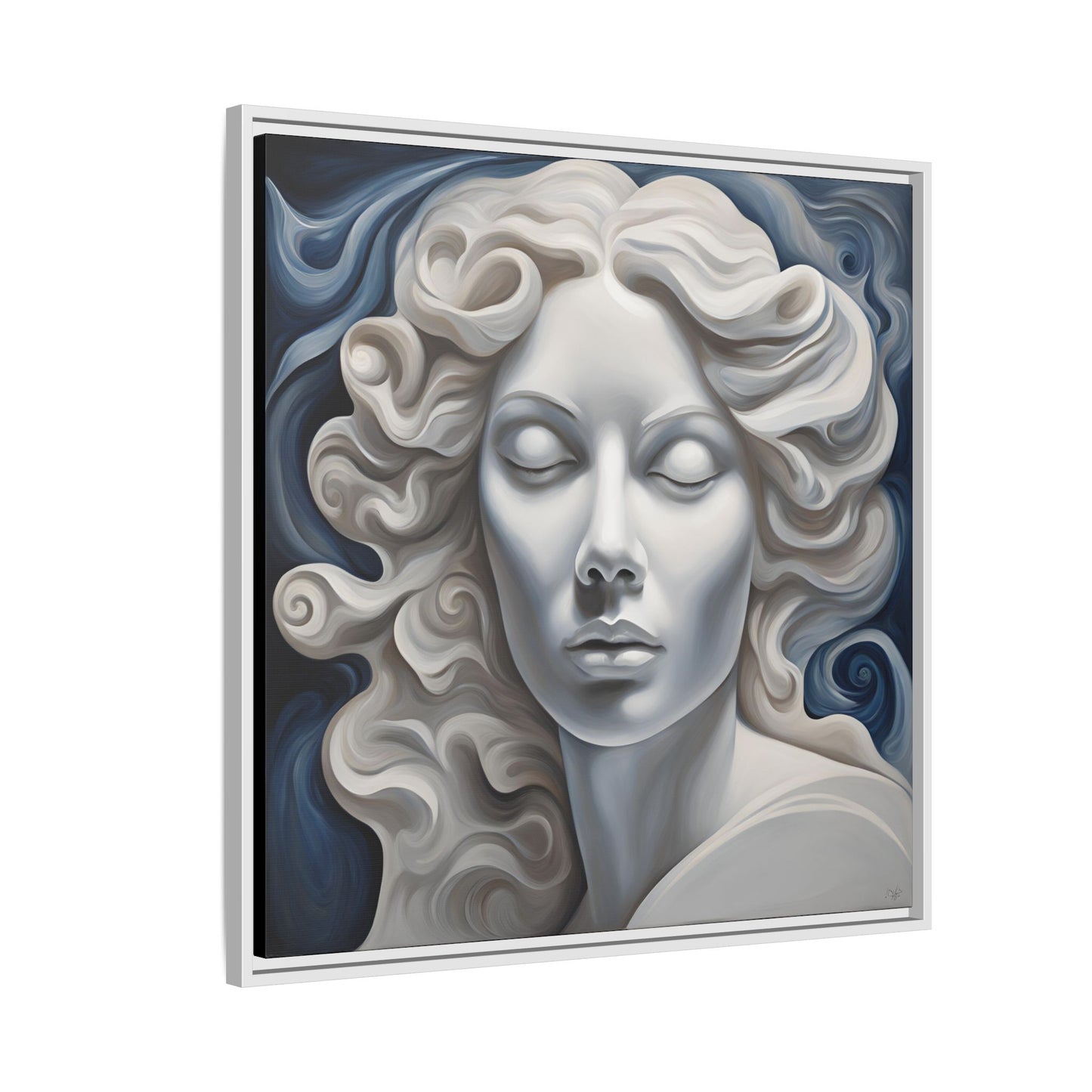 Modern Abstract Woman's Face Design Unique Framed Print Canvas Wall Decor Gift 3 frame colors to chose from