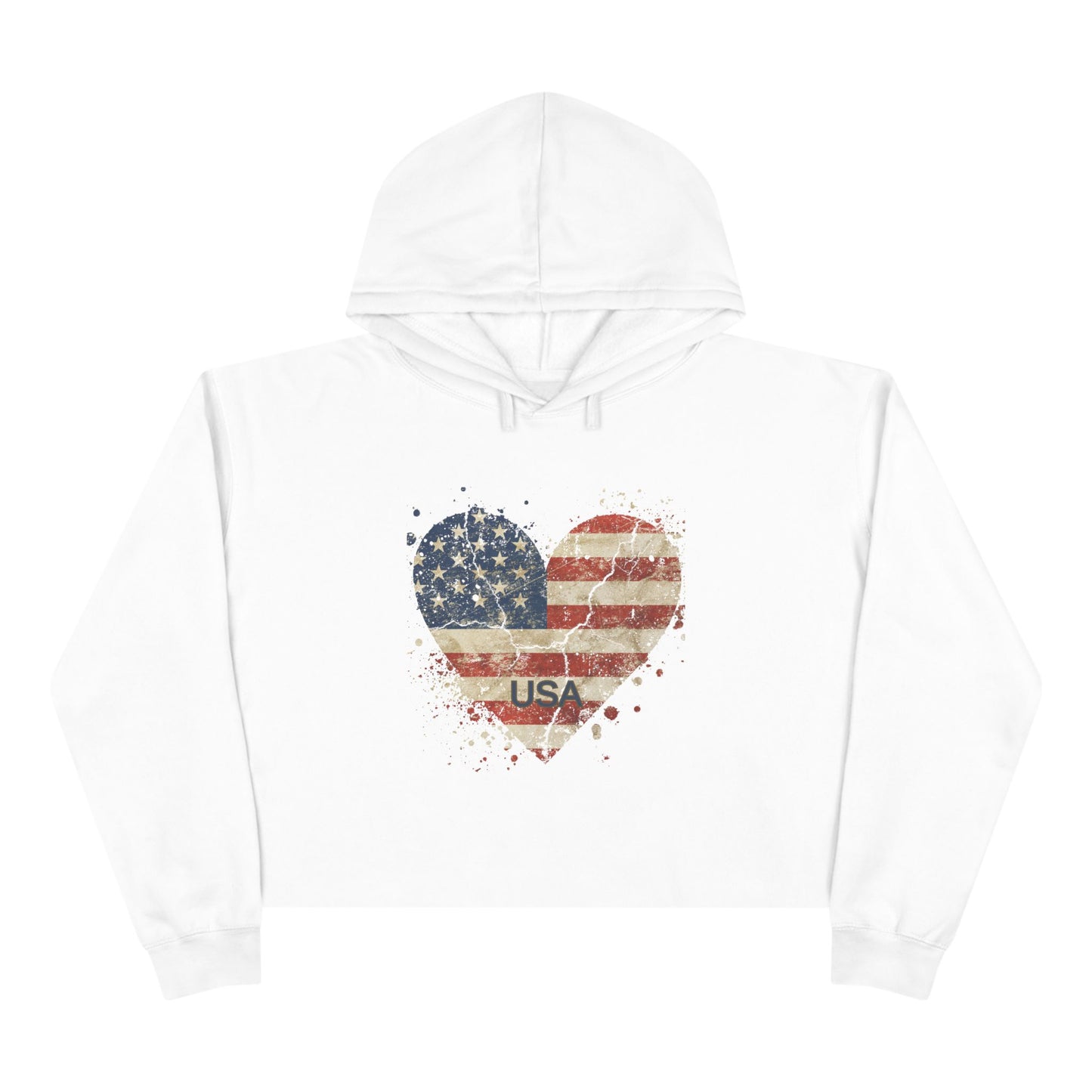 USA Flag Crop Hoodie