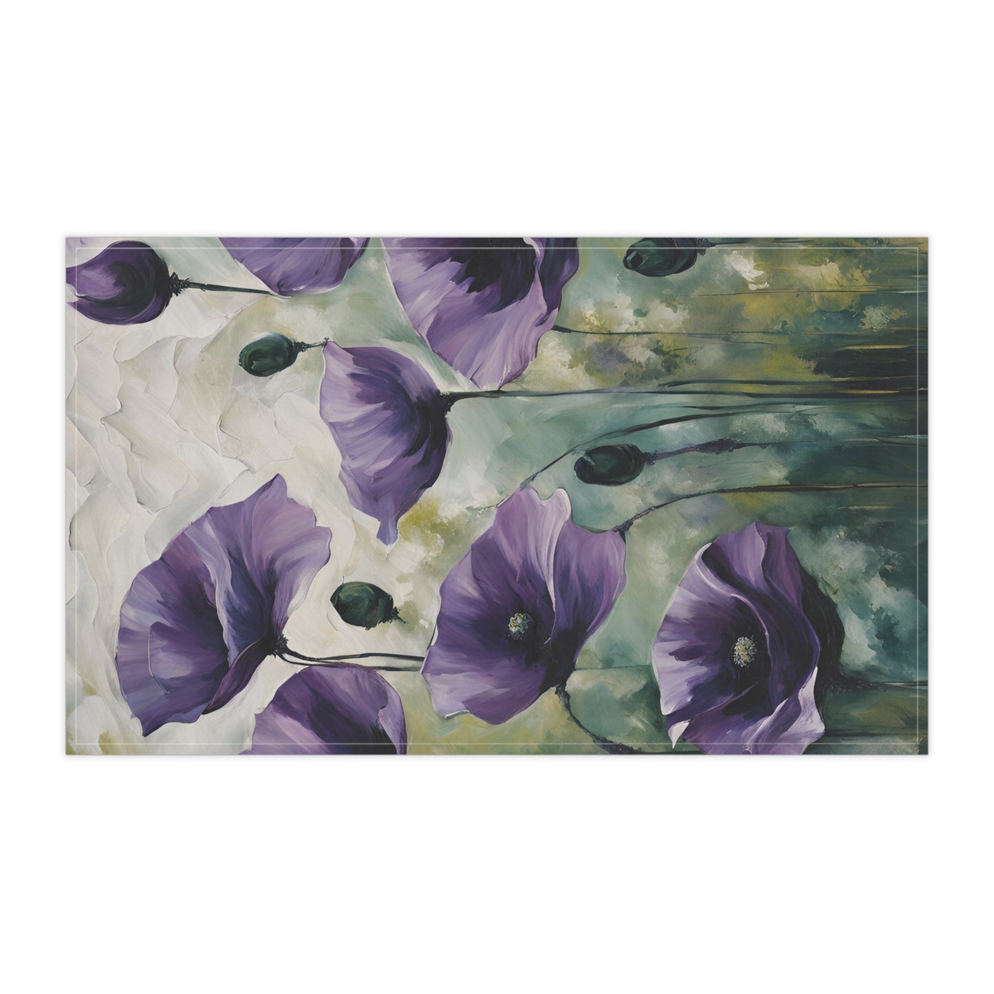 Floral Kitchen Tea Towel Pastel Dish Towel Durable Hand Towel Gift for Flower Lover Whimsical Home Decor Decorative Kitchen Cotton Twill