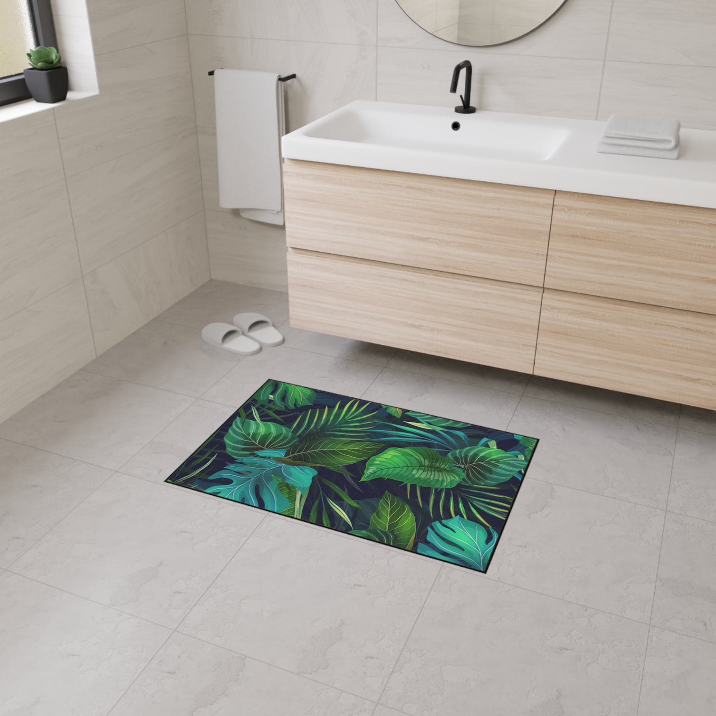 Decorative Heavy Duty Non-Slip Floor Mat Stylish Design Perfect for Entryway Kitchen Décor Beachy Hawaiian Rug Tropical Bathroom Floor