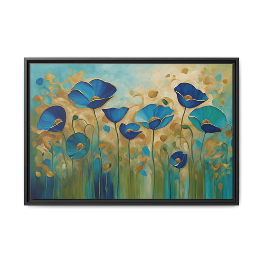Poppy Print Floral Design Unique Framed Canvas Print Wall Art Flower Lover Gift Nature Gift Wildflower Contemporary Decor 3 frame colors