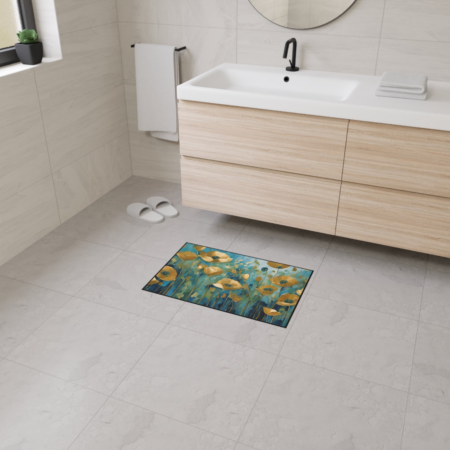Decorative Heavy Duty Non-Slip Floor Mat Stylish Design Perfect for Entryway Kitchen Décor Garage Rug Coffee Bar Bathroom Floor Door Mat