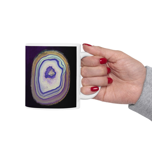 Purple Multi-Colored Crystal Geode Design Coffee Tea Mug Cottage Core Boho Gemologist Gift for Her Nature Lover Rock Gift