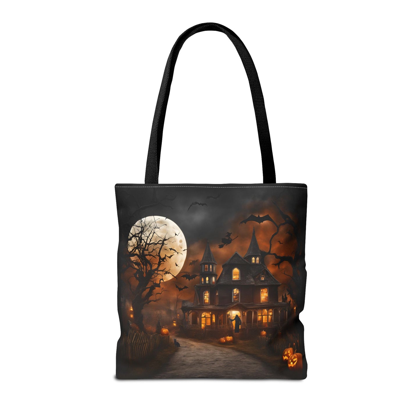 Halloween Haunted House Tote Bag | Carryall | Shopping Bag | Pumpkin | Autumn | Trick or Treat | Candy Bag |