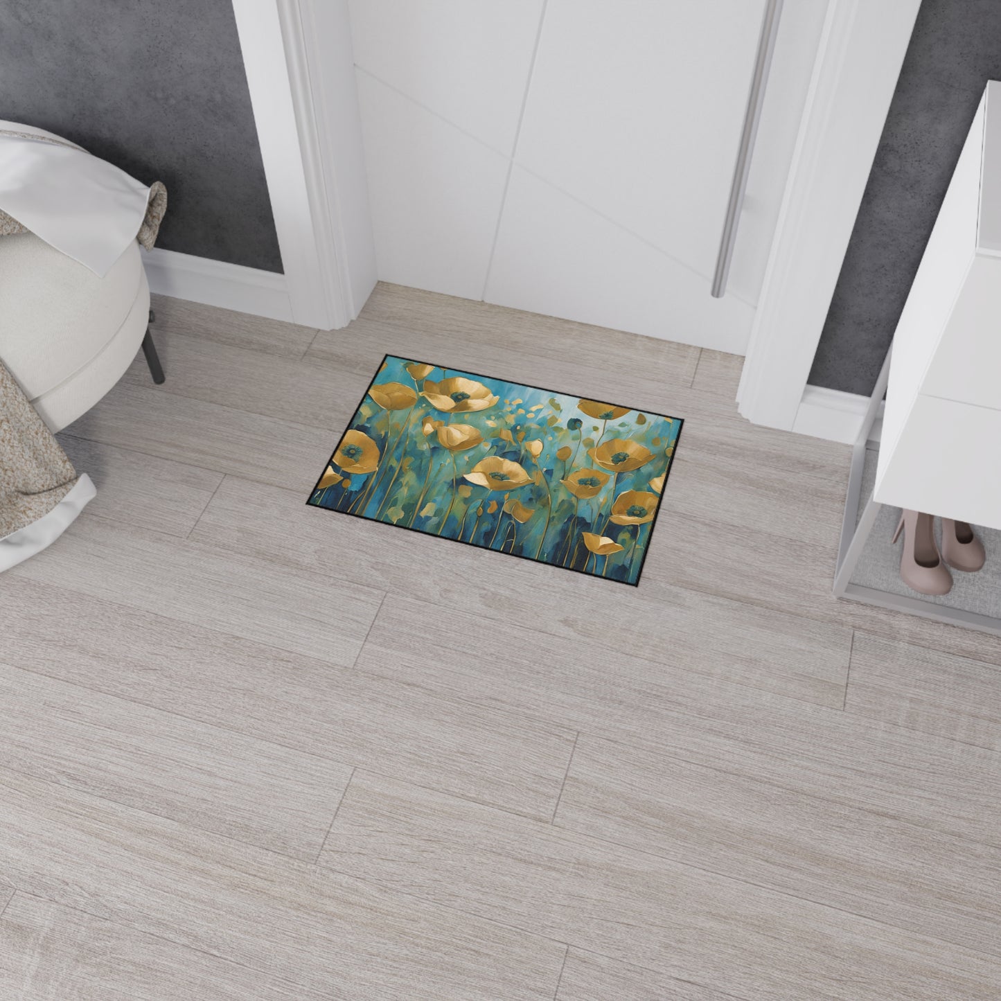 Decorative Heavy Duty Non-Slip Floor Mat Stylish Design Perfect for Entryway Kitchen Décor Garage Rug Coffee Bar Bathroom Floor Door Mat
