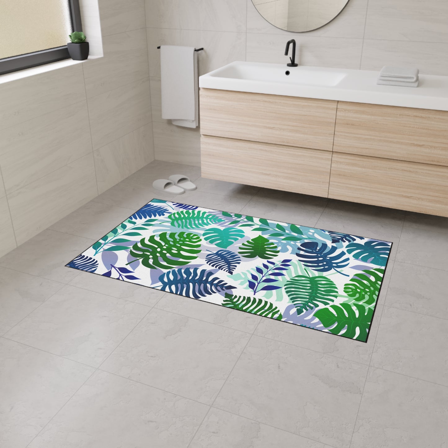 Decorative Heavy Duty Non-Slip Floor Mat Stylish Design Perfect for Entryway Kitchen Décor Beachy Hawaiian Rug Tropical Bathroom Floor