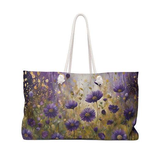 Floral Design Field of Flowers Weekender Tote Floral Grocery Wildflower Shopping Bag Cottage Core Gift Bag Boho Bag Poppy Tote Mom Gift