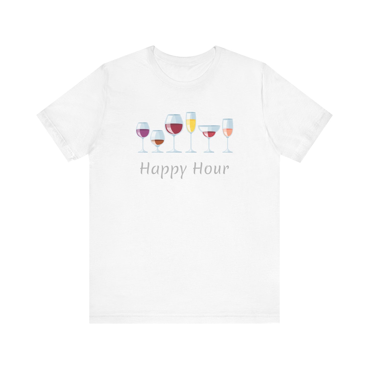 Happy Hour Unisex Funny Alcohol T-Shirt Bar Humor Gift Alcohol Quote Shirt