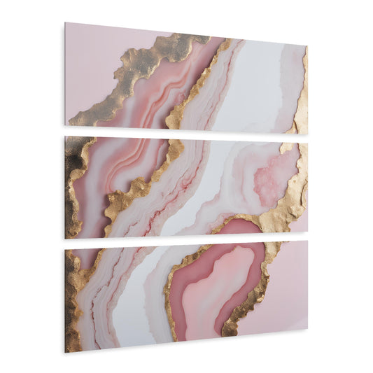 Geode Design Triptych Acrylic Print Wall Art Nature Lover Gift Geology Rock Lover Gift Agate Design
