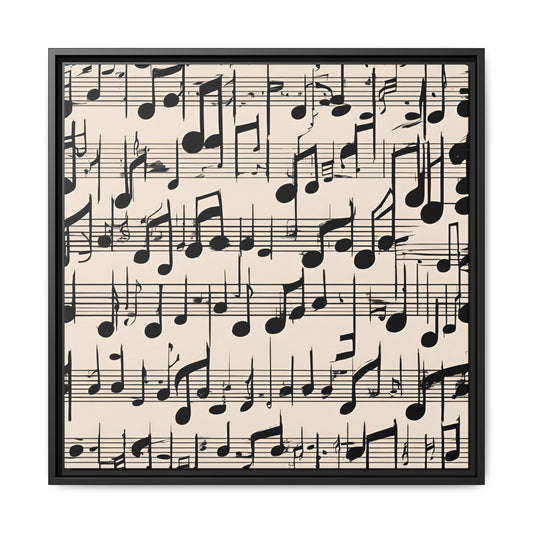 Music-Themed Print Abstract Sheet Music Design Unique Framed Canvas Print Treble Clef Note Wall Art Music Lover Gift Decor 3 frame colors