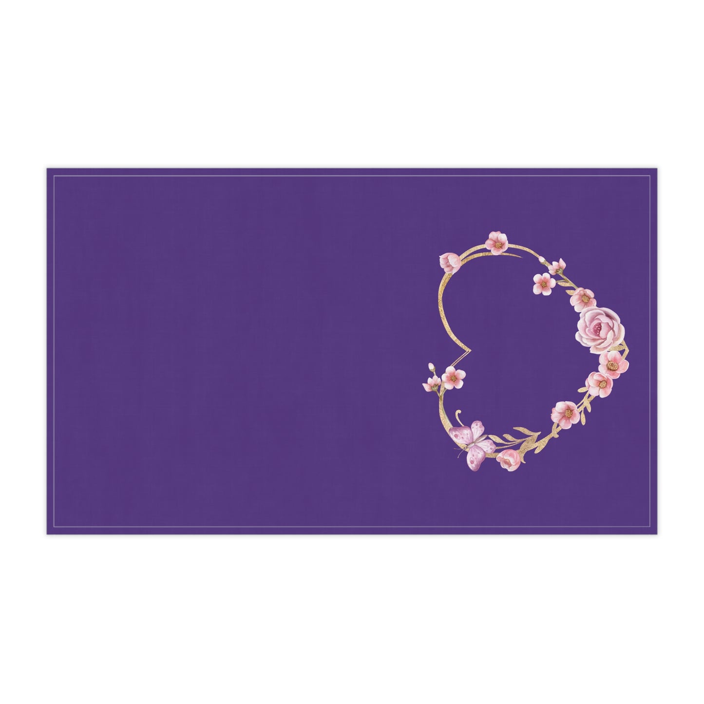 Floral Heart Pastel Kitchen Tea Towel Durable Hand Towel Gift for Flower Lover Whimsical Home Decor Decorative Kitchen Cotton Twill