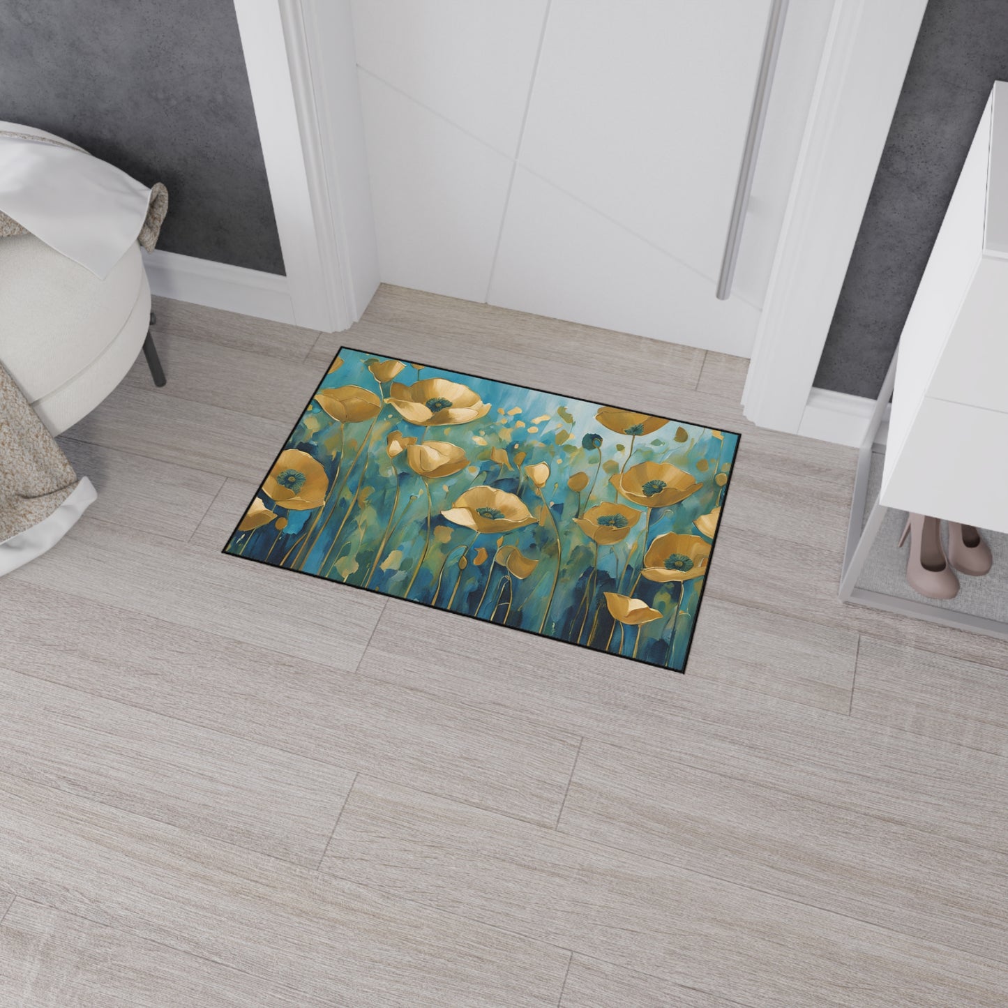 Decorative Heavy Duty Non-Slip Floor Mat Stylish Design Perfect for Entryway Kitchen Décor Garage Rug Coffee Bar Bathroom Floor Door Mat